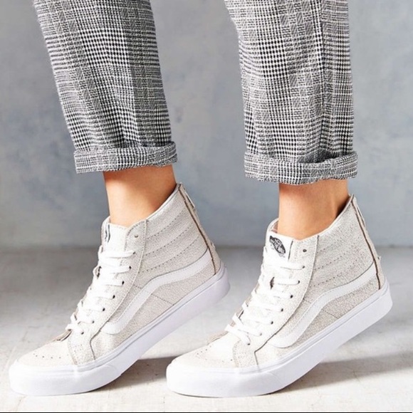 Vans Shoes - VANS white crackle high top sneakers 7.5